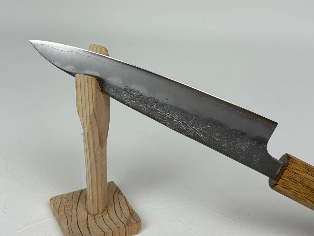 Goh-Yoshihiro Ginsan petty knife 135mm Oak Burnt lacquer Handle with Saya