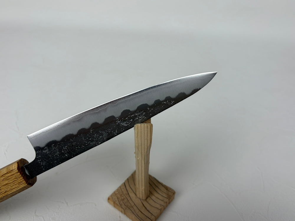 Goh-Yoshihiro Ginsan petty knife 135mm Oak Burnt lacquer Handle with Saya