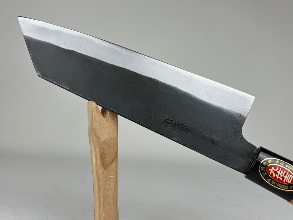 Kyusakichi Blue 2 core iron clad Bunka knife 190 mm zelkova handle