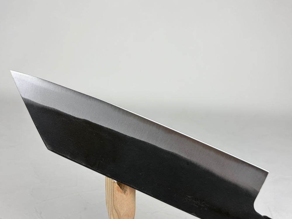 Kyusakichi Blue 2 core iron clad Bunka knife 190 mm zelkova handle