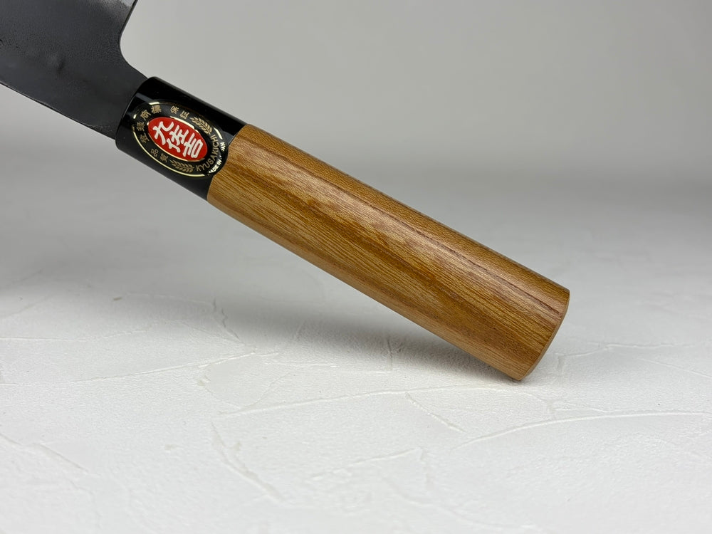 Kyusakichi Blue 2 core iron clad Bunka knife 190 mm zelkova handle