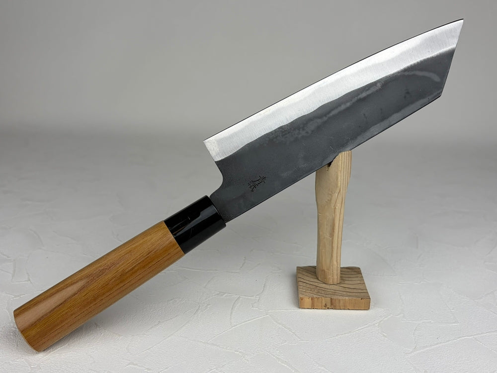 Kyusakichi Blue 2 core iron clad Bunka knife 190 mm zelkova handle