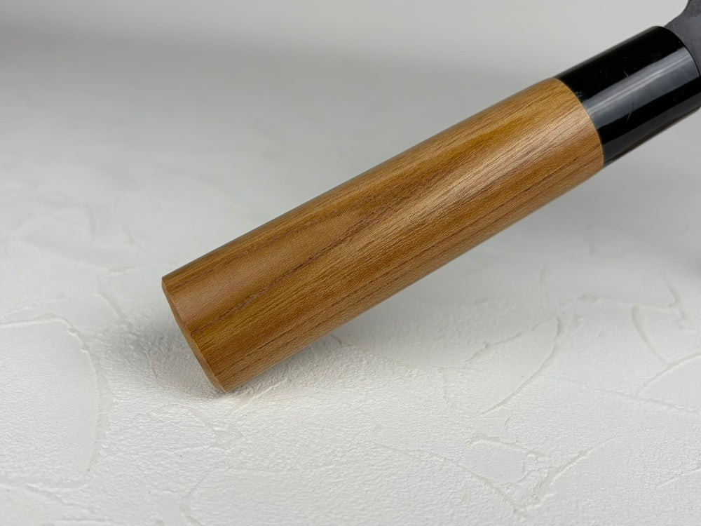 Kyusakichi Blue 2 core iron clad Bunka knife 190 mm zelkova handle