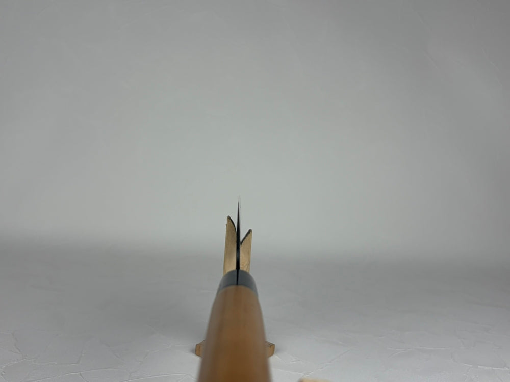 Kyusakichi Blue 2 core iron clad Bunka knife 190 mm zelkova handle