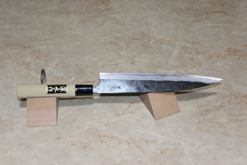 White steel 2 Sashimi knife Double bevel fillet knife Kurouchi Yanagi knife