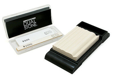 SUEHIRO Dual Stone GDS-66W Oil & Water Wood Carving Knives Whetstone Set