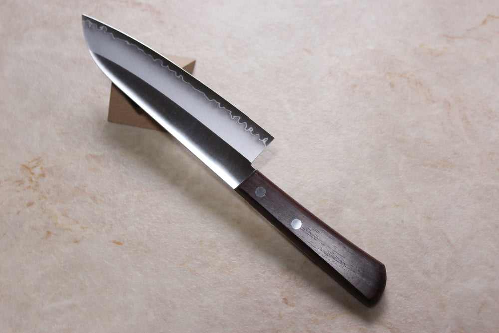 Seki Kanetsugu AUS8 stainless steel Miyabi Isshin Santoku knife 170 mm