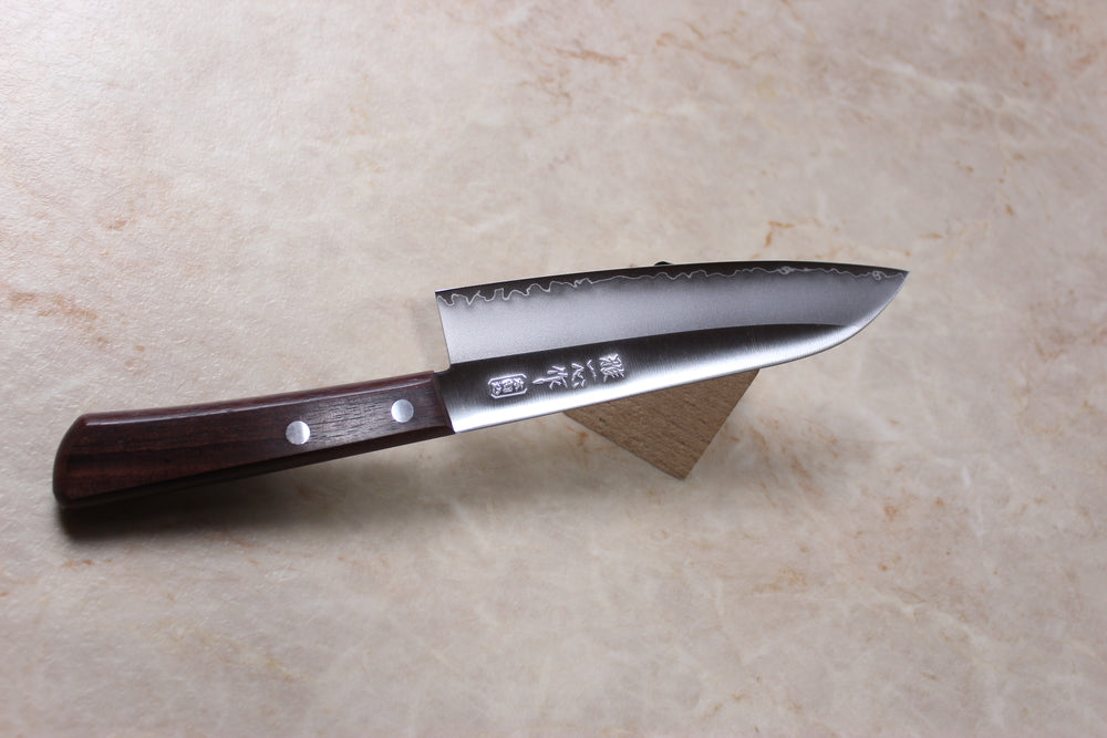 Seki Kanetsugu AUS8 stainless steel Miyabi Isshin Santoku knife 170 mm