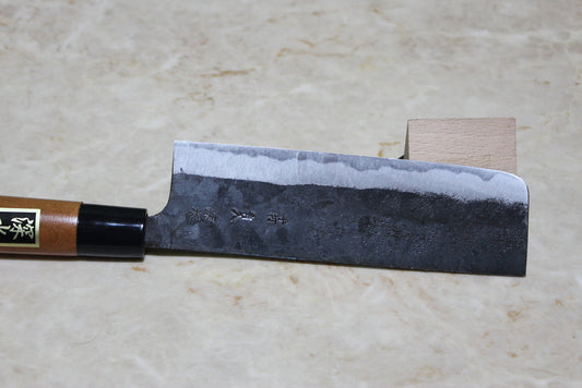 Fukamizu Blue steel 2 Nakiri knife vegetable cutting Kurouchi knife Sakura wood handle