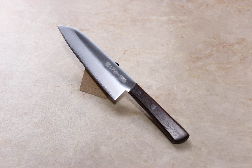 Seki Kanetsugu AUS8 stainless steel Miyabi Isshin Santoku knife 170 mm