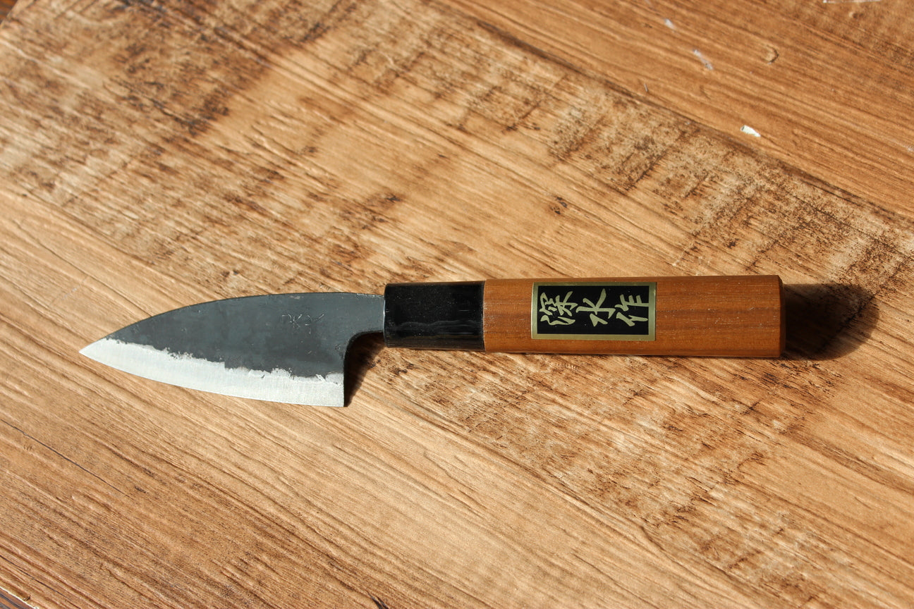 Blue steel 2 Kurouchi Small fish fillet knife: 85 mm, 3.4 inch Sakura handle